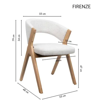 Krzesło tapicerowane FIRENZE - beżowy/naturalny
