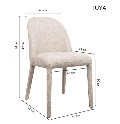 Krzesło tapicerowane TUYA - beżowy