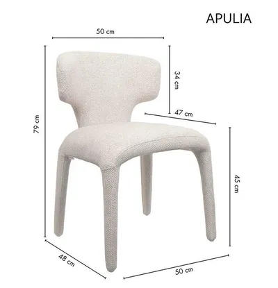 Krzesło tapicerowane APULIA - beżowy