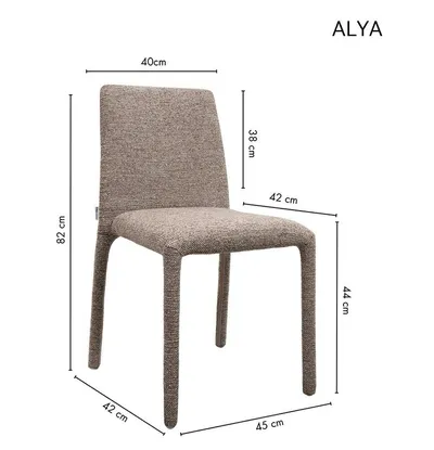 Krzesło tapicerowane ALYA - brązowy