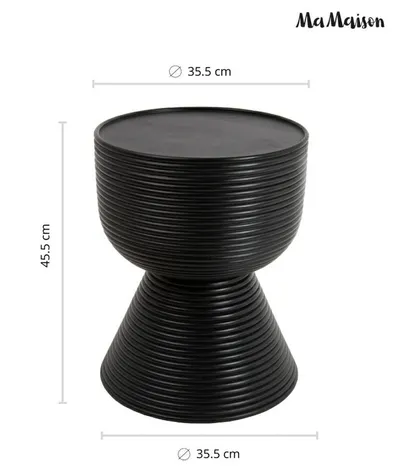 Stolik drewniany okrągły LAPIS 36 cm - czarny