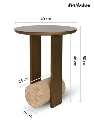 Stolik boczny CAVEA 40 cm - brązowy