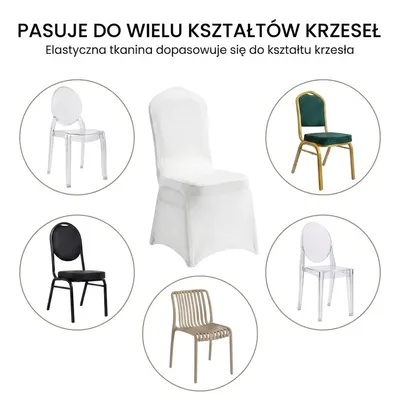Krzesło bankietowe ARES z pokrowcem WEDING - niebieski/biały