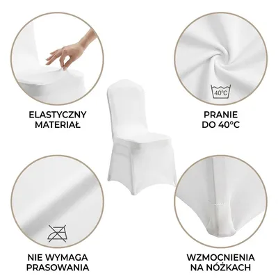 Zestaw 2 krzeseł bankietowych HEBE z pokrowcami WEDING - czarny/biały