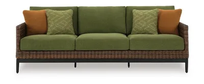 Sofa ogrodowa 3-osobowa HORIZON HALL P572-838 - zielony/brązowy