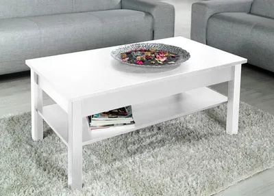 Ława z półką HIGH GLOSSY FURNITURE - biały
