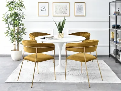 Stół okrągły CROCUS TABLE 120 - biały połysk