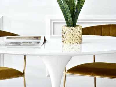 Stół okrągły CROCUS TABLE 120 - biały połysk