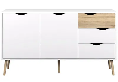 Komoda OSLO 2D3S - biały/dąb sonoma