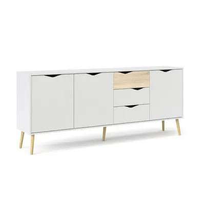 Komoda OSLO 3D3S - biały/dąb sonoma