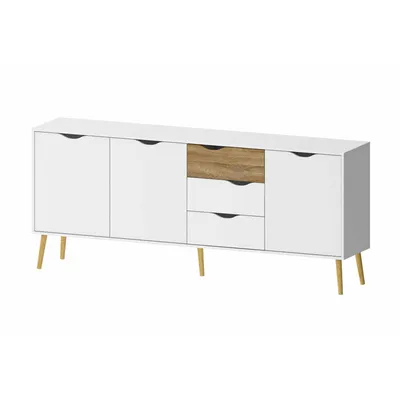 Komoda OSLO 3D3S - biały/dąb sonoma