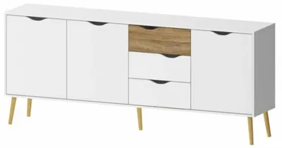 Komoda OSLO 3D3S - biały/dąb sonoma