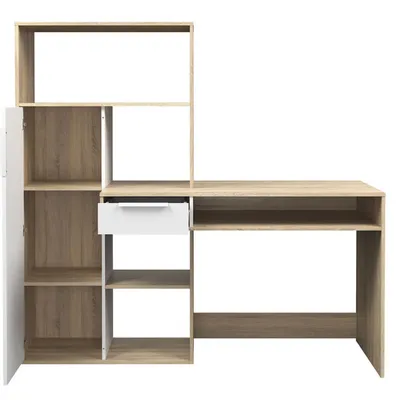 Biurko z regałem FUNCTION PLUS 2 - dąb sonoma