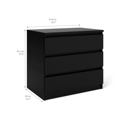 Komoda szeroka NAIA 3S - czarny mat