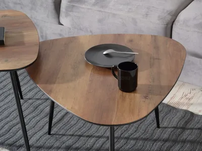 Zestaw 2 stolików kawowych ROSIN XL+S - orzech