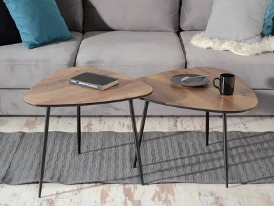 Zestaw 2 stolików kawowych ROSIN XL+S - orzech