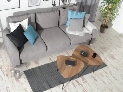 Zestaw 2 stolików kawowych ROSIN XL+S - orzech