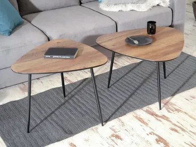 Zestaw 2 stolików kawowych ROSIN XL+S - orzech