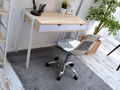MAŁE BIURKO W STYLU MINIMALISTYCZNYM LUND DĄB SONOMA-BIEL
