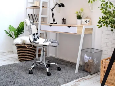 MAŁE BIURKO W STYLU MINIMALISTYCZNYM LUND DĄB SONOMA-BIEL