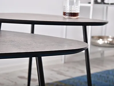 Stolik kawowy ROSIN XL - beton/czarny