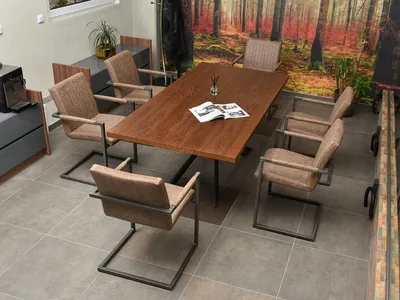 STALOWE KRZESŁO W STYLU LOFT NA PŁOZACH KIATO BRĄZOWE
