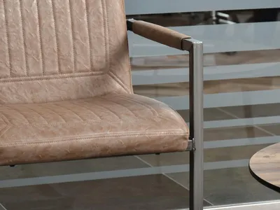 STALOWE KRZESŁO W STYLU LOFT NA PŁOZACH KIATO BRĄZOWE