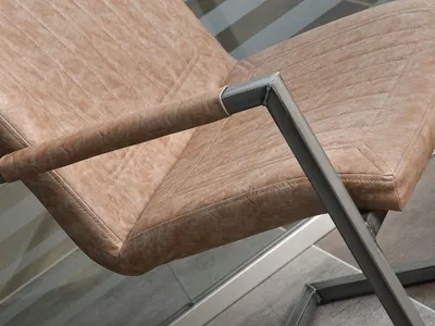 STALOWE KRZESŁO W STYLU LOFT NA PŁOZACH KIATO BRĄZOWE