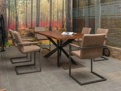 STALOWE KRZESŁO W STYLU LOFT NA PŁOZACH KIATO BRĄZOWE