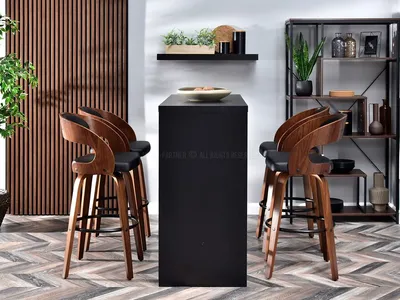 Hoker obrotowy NR 48 ekoskóra - czarny/orzech