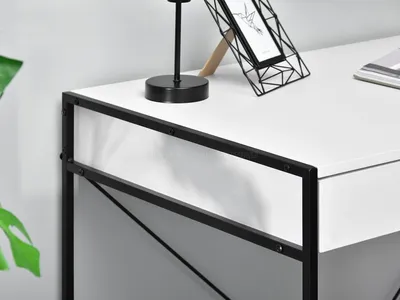 Biurko minimalistyczne UNIF - biały/czarny