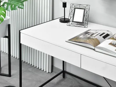 Biurko minimalistyczne UNIF - biały/czarny