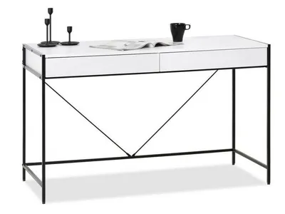 Biurko minimalistyczne UNIF - biały/czarny