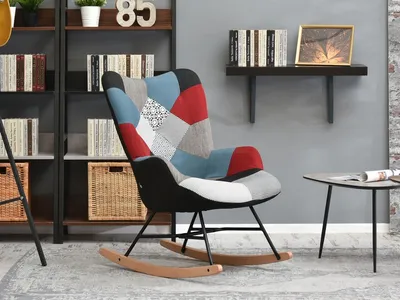 Fotel bujany SIBIL - patchwork