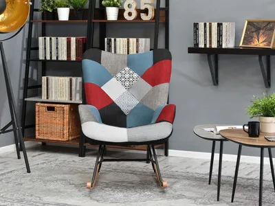 Fotel bujany SIBIL - patchwork
