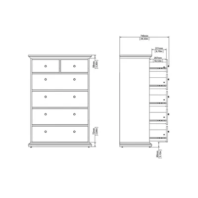 Komoda PARIS 4+2 - szary mat