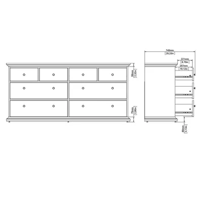 Komoda PARIS 4+4 - szary mat