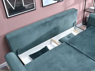 Sofa rozkładana BLINK - turkusowy/czarny