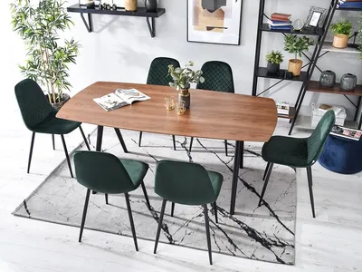 Krzesło welurowe pikowane SKAL - zielony/czarny