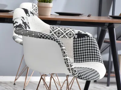 Krzesło tapicerowane MPA ROD TAP - patchwork 2/miedź