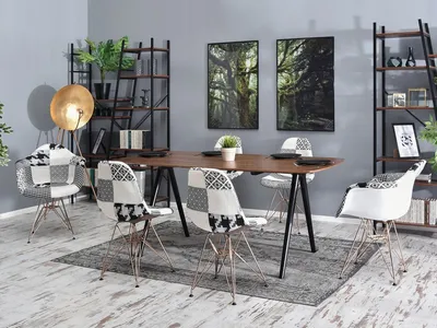 Krzesło tapicerowane MPA ROD TAP - patchwork 2/miedź