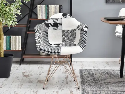 Krzesło tapicerowane MPA ROD TAP - patchwork 2/miedź