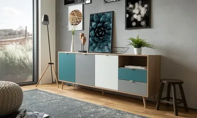 Komoda 3-drzwiowa z dwiema szufladami CUBA 2S3D