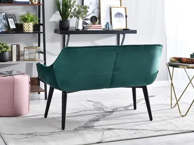 Sofa aksamitna z pikowaniem IDIL - zielony