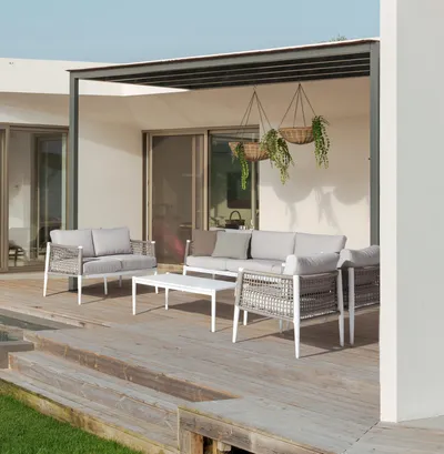 Sofa 2-osobowa CALYPSO - biały/ szary