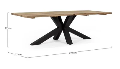 Stół ogrodowy RAMSEY 240x100 - czarny