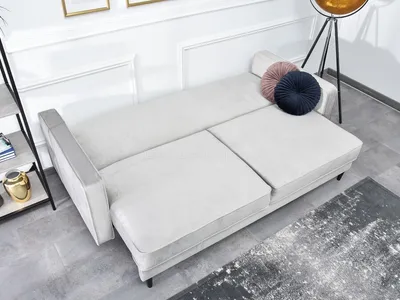 Sofa rozkładana z pikowaniem LAVIA - popielaty