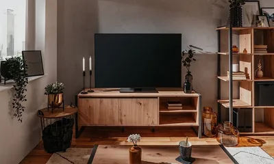 Szafka RTV 2-drzwiowa DENVER - dąb artisan/antracyt