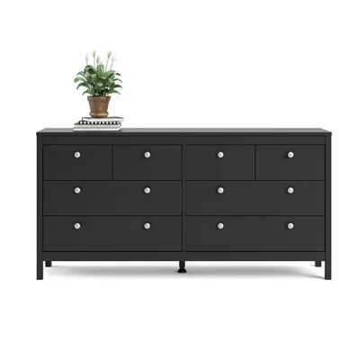Komoda MADRID 4+4 8 szuflad - czarny mat