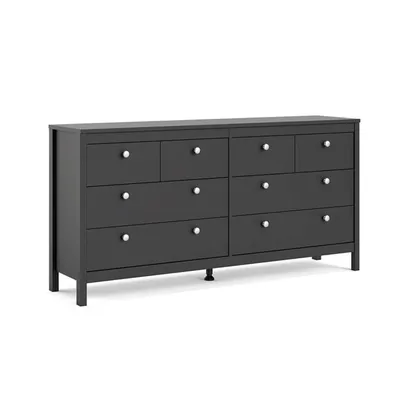 Komoda MADRID 4+4 8 szuflad - czarny mat